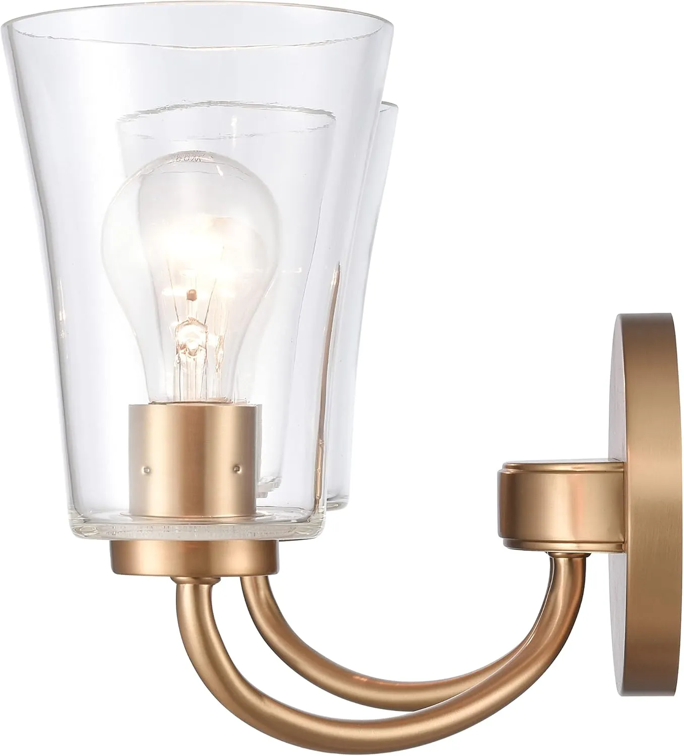 Elk Home 17-inch Emily Vanity Light - EC89263/2 Vanity Light in Clear Glass and Brushed Gold - LED Bulb and Dimmer Compatiable, Traditional and Modern Farmhouse Décor Wall Light Fixture