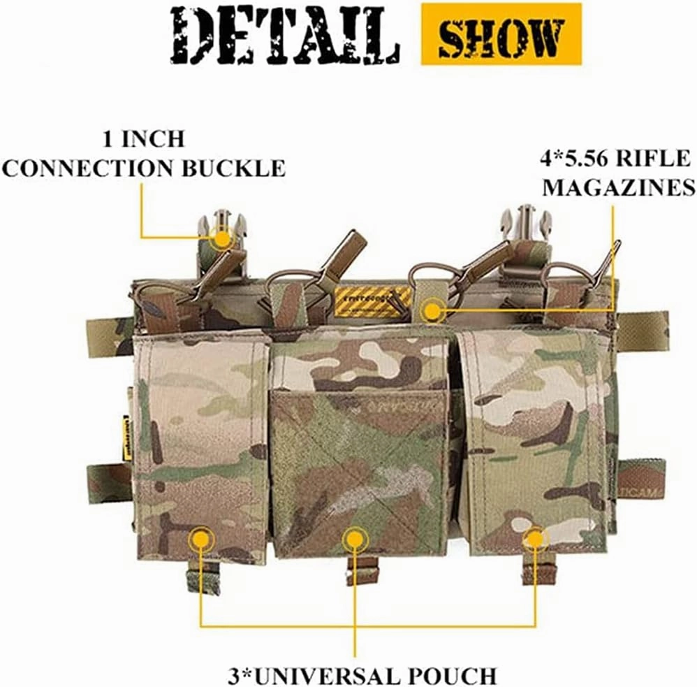 EMERSONGEAR Tactical Plate Carrier Placard Triple Mag Pouch Tactical Vest Chest Rig Bag
