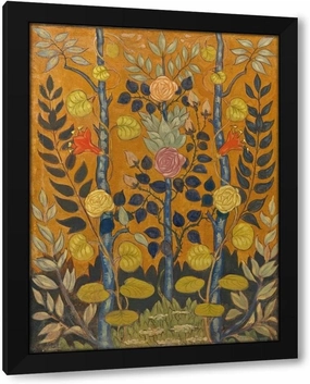 Emile Bernard 36x48 Huge Black Modern Framed Art Print Titled: The Roses (1888)