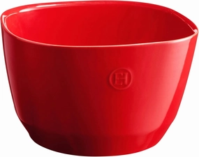 Emile Henry Made in France Ceramic Medium Salad Bowl 8.75"x 8.6"x 5.5"- 3.5Qt |Burgundy