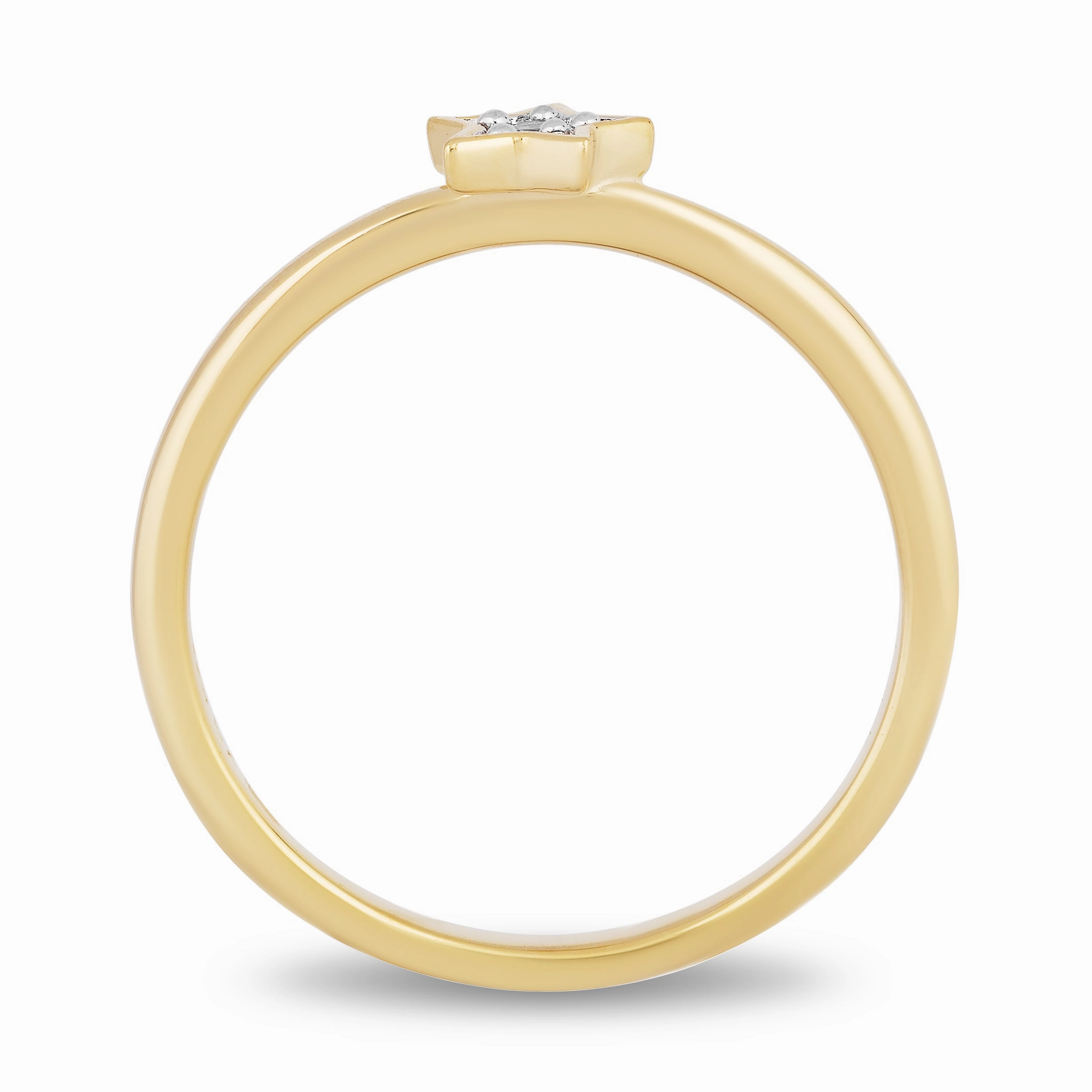 Enchanted Disney Fine Jewelry Sterling Silver and 10K Yellow Gold with 1/10 CTTW Diamonds Tinker Bell Ring