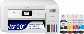 Epson EcoTank ET-2850 Wireless Color All-in-One Cartridge-Free Supertank Printer with Scan, Copy and Auto 2-sided Printing - White (Renewed)