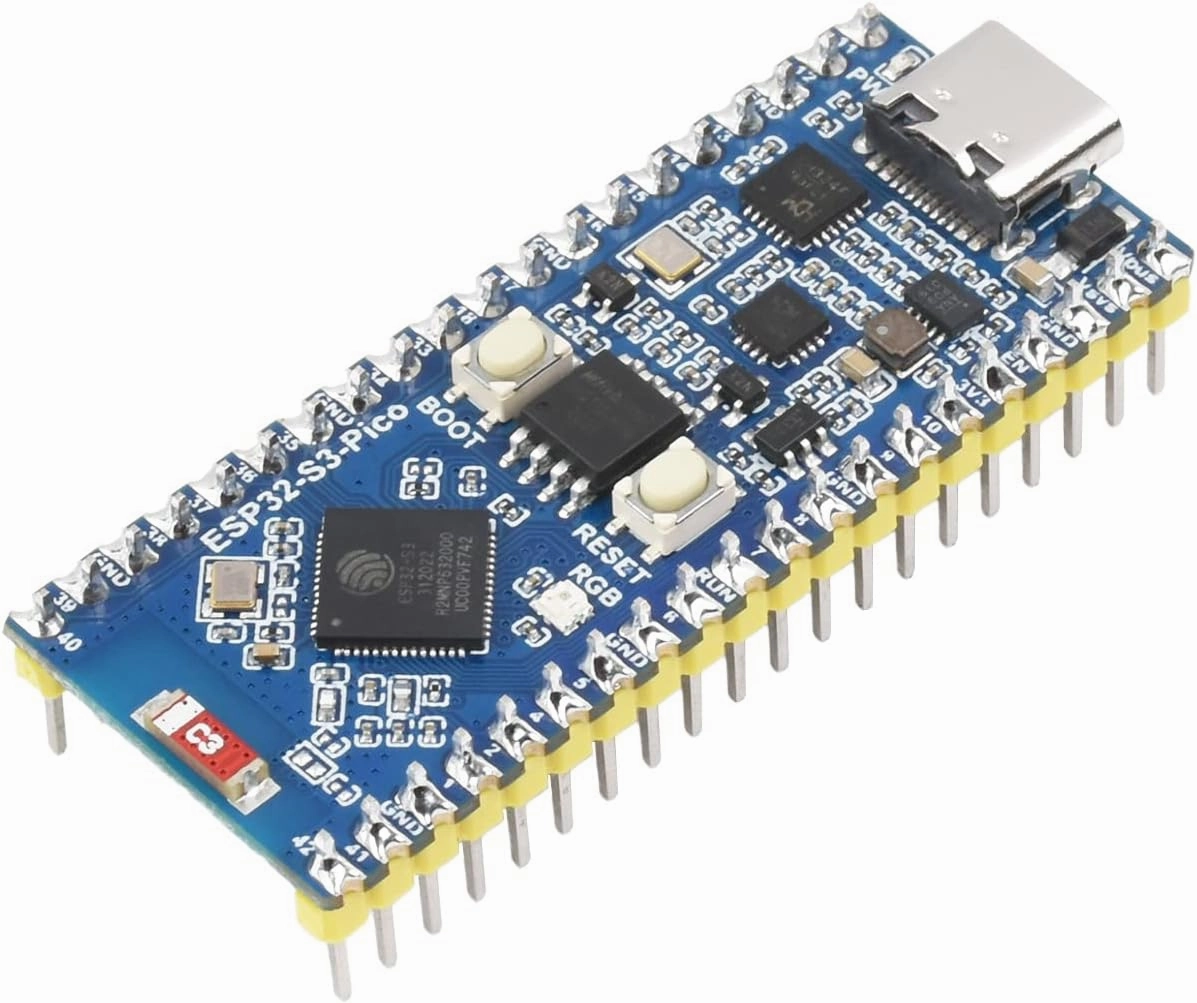 ESP32-S3 Microcontroller with pre-soldered Header, 2.4 GHz W-Fi Development Board, 240 MHz Xtensa 32-Bit LX7 Dual-Core Processor with Frequency up to 240 MHz, Supports ESP-IDF, MicroPython,Etc