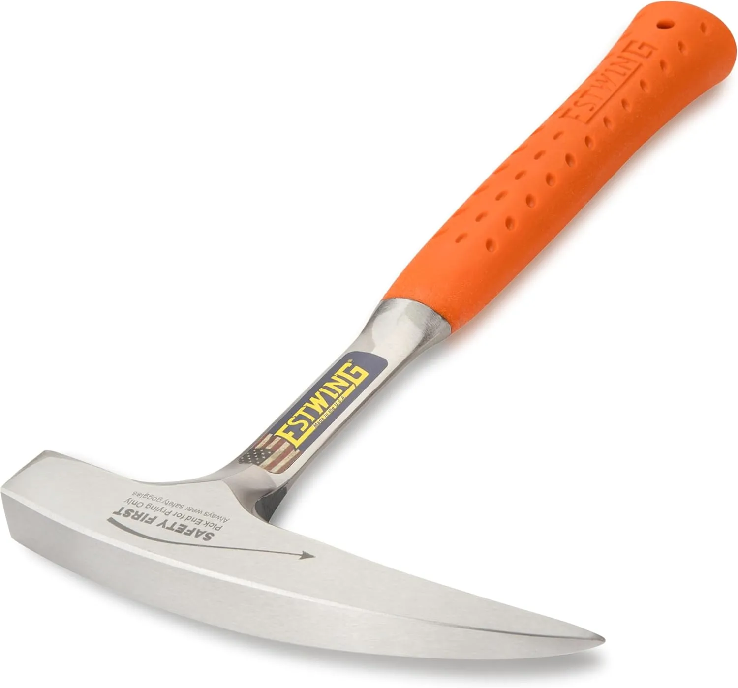 ESTWING Rock Pick - 22 Oz Geology Hammer with Pointed Tip & Shock Reduction Grip - EO-22P