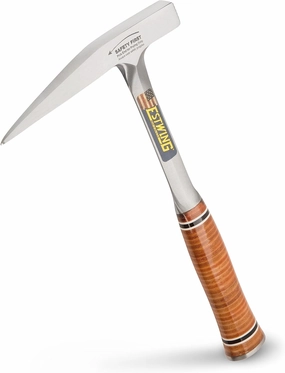 ESTWING Rock Pick - 13 oz Geological Hammer with Smooth Face & Genuine Leather Grip - E13P