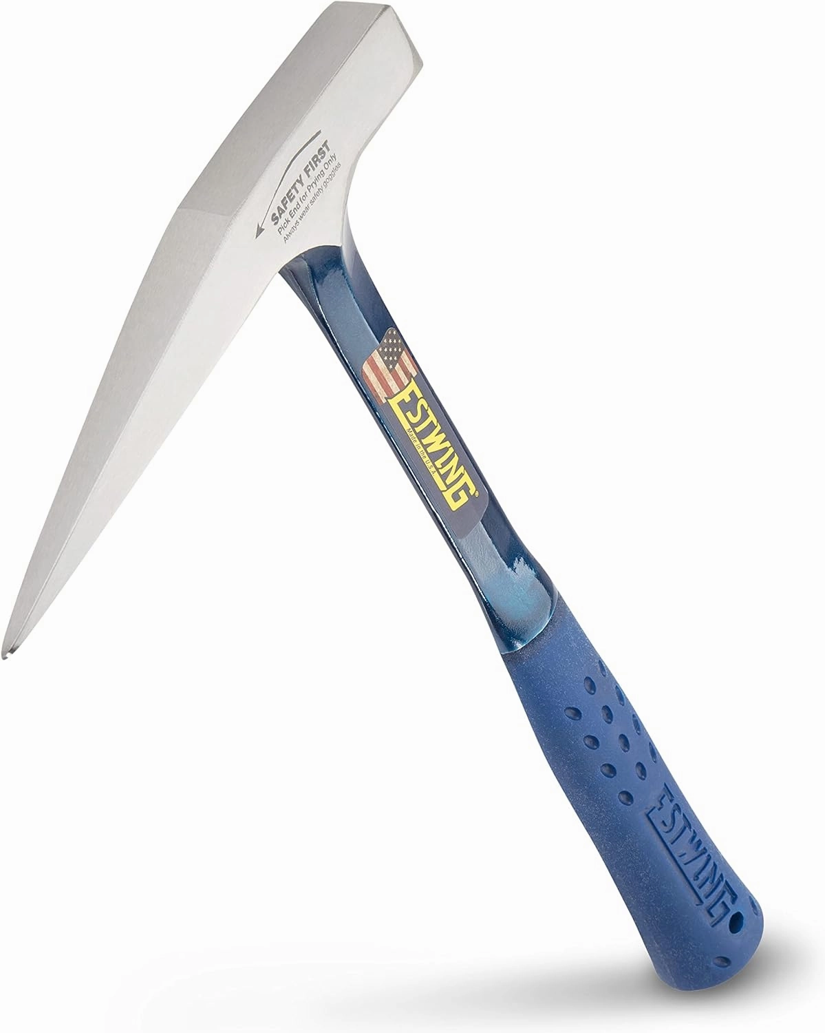 ESTWING Rock Pick - 13 oz Geology Hammer with Smooth Face & Shock Reduction Grip - E3-13P