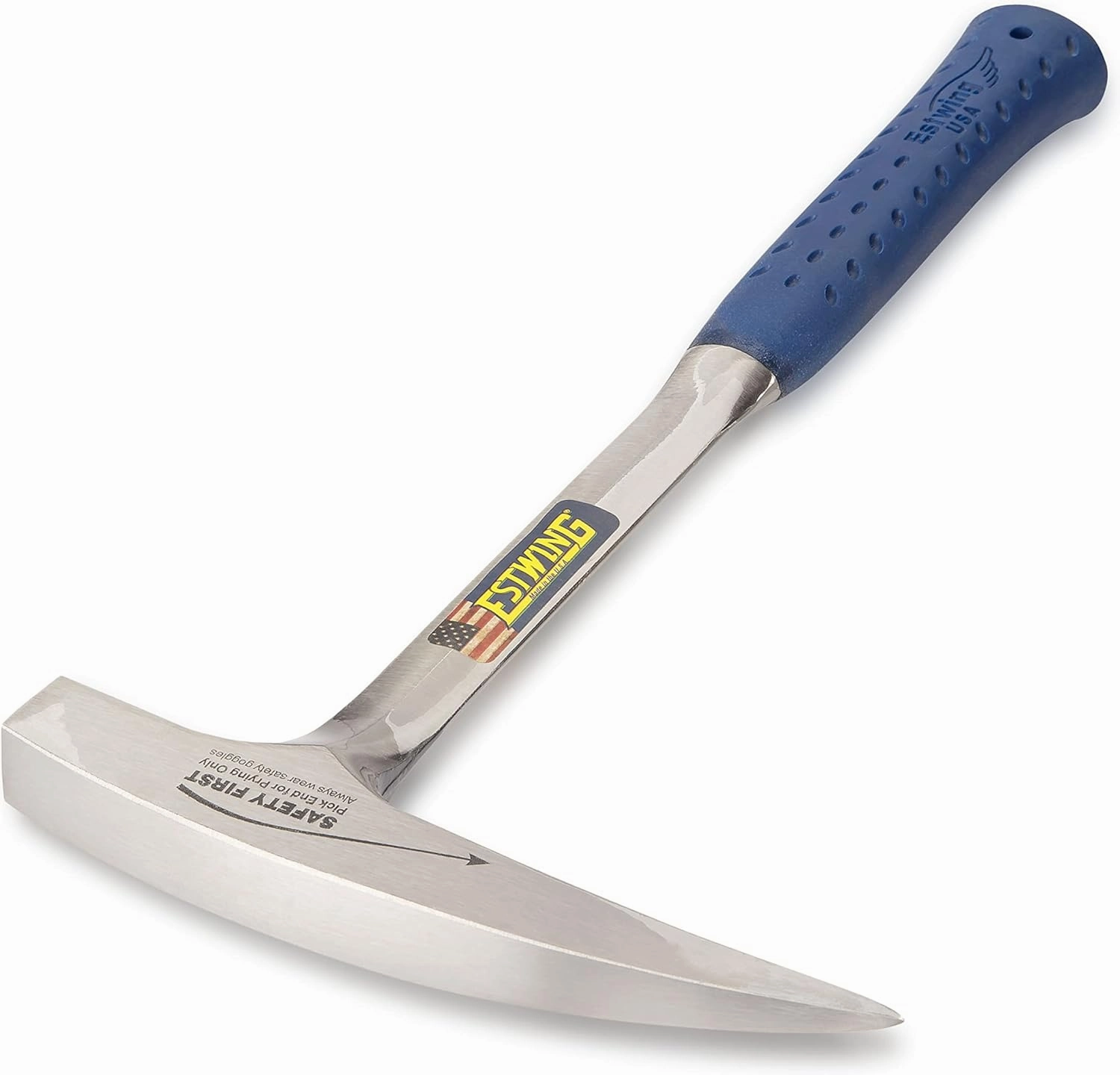 ESTWING Rock Pick - 22 oz Geology Hammer with Pointed Tip & Shock Reduction Grip - E3-23LP