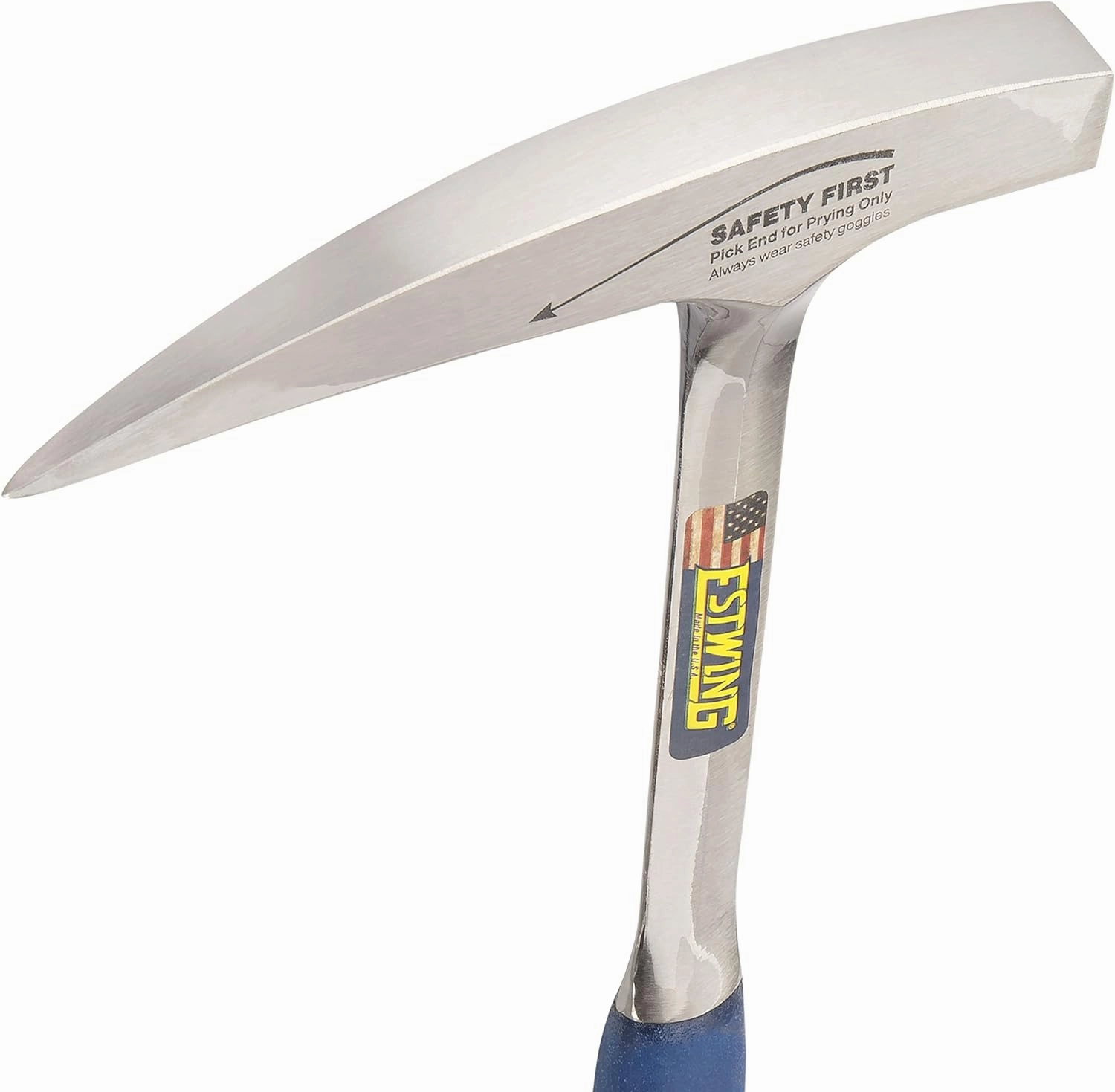 ESTWING Rock Pick - 22 oz Geology Hammer with Pointed Tip & Shock Reduction Grip - E3-23LP