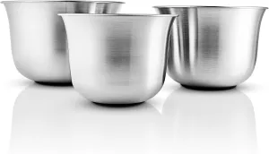 Eva Solo | Green tools Mixing bowl set 3 pcs. | Set of three stackable mixing bowls with round base and tall sides | Brushed steel