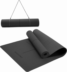 Ewedoos Eco Friendly Yoga Mat with Alignment Marks TPE Yoga Mat Non Slip Hot Yoga Mat Thick 1/4'' Anti-Tear Surfaces Exercise Mats for Home Workout Fitness Pilates