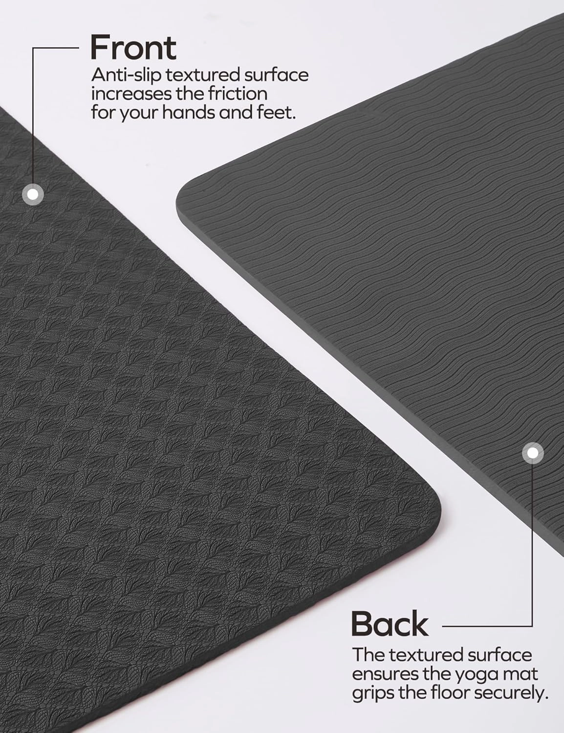 Ewedoos Eco Friendly Yoga Mat with Alignment Marks TPE Yoga Mat Non Slip Hot Yoga Mat Thick 1/4'' Anti-Tear Surfaces Exercise Mats for Home Workout Fitness Pilates