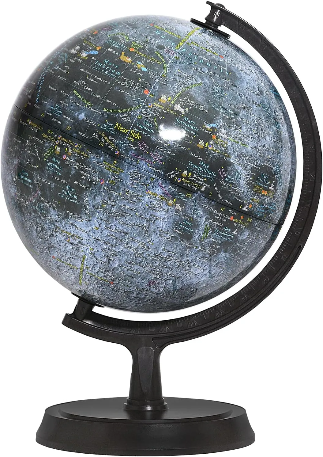Explorer Gray Moon Globe, 24cm/9.5", M-24, Lunar Globe, Moon Map, Lunar Map, Moon Atlas, Lunar Atlas