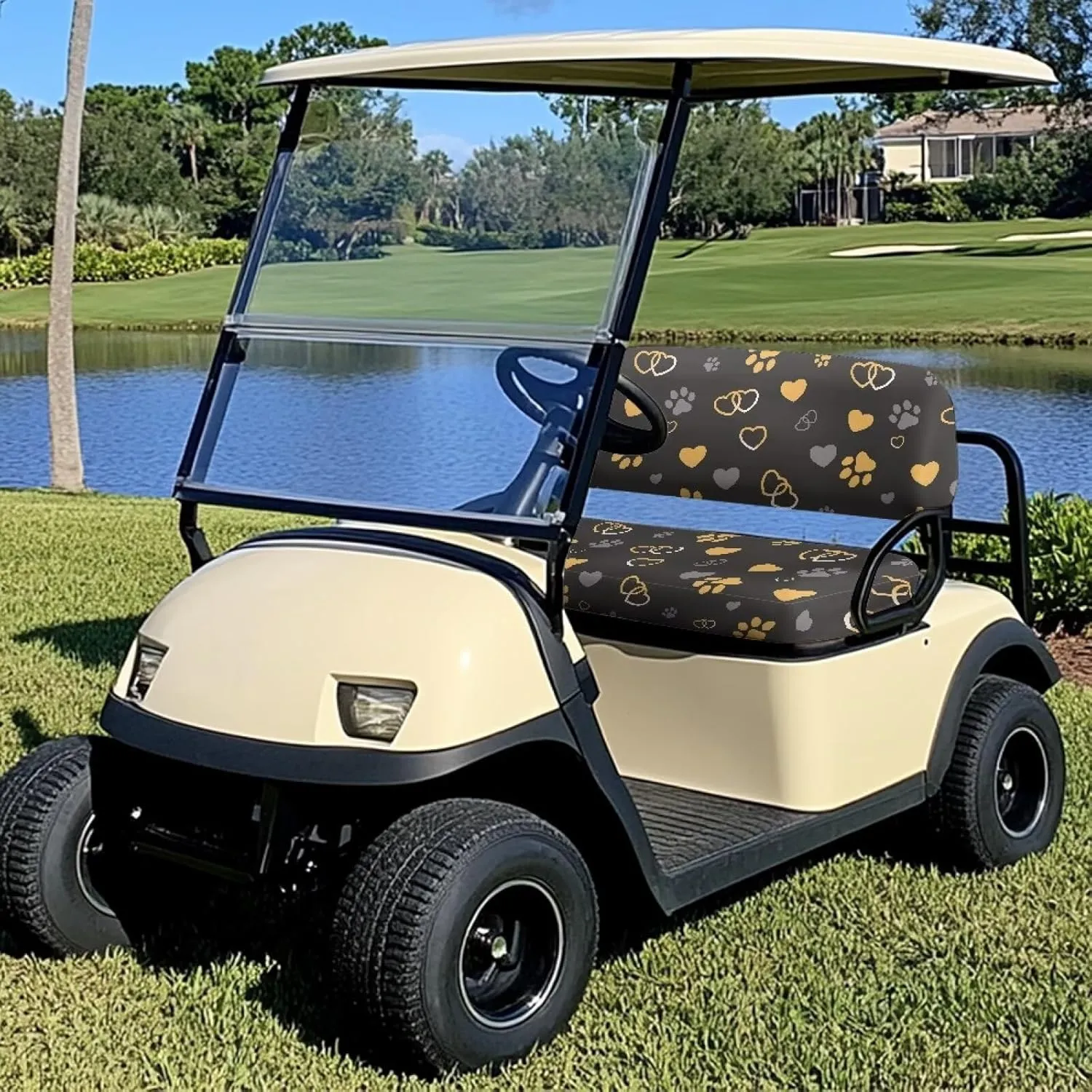 EZGO RXV Seat Covers with Elastic Edges - Heavy-Duty Universal Size for Club Car Precedent All-Season Protection