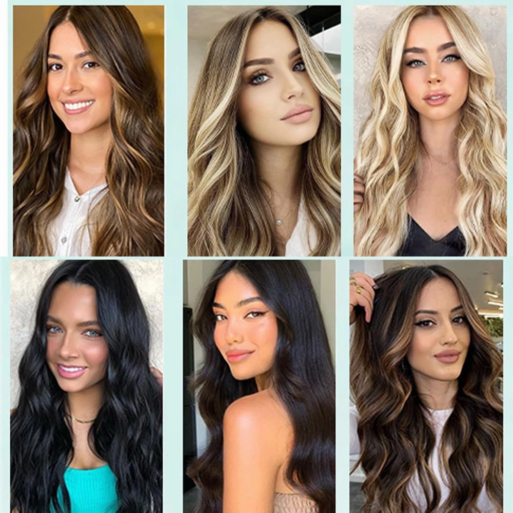 FB27 Balayage Clip In Hair Extensions Real Human Hair Straight Ombre Clip In Black to Blonde Human Hair Extensions Highlight Clip ins Remy Hair for Women 8Pcs with 18Clips Lace Weft 120g 18inch