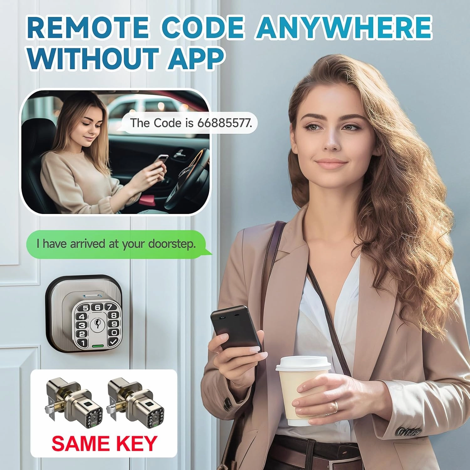 Fingerprint Door knob, Smart Biometric Door Lock with Keypad, Keyless Entry Code Door Knob, Waterproof & Weatherproof, Auto Lock,Voice Navigation, for Bedroom, Gate,Office