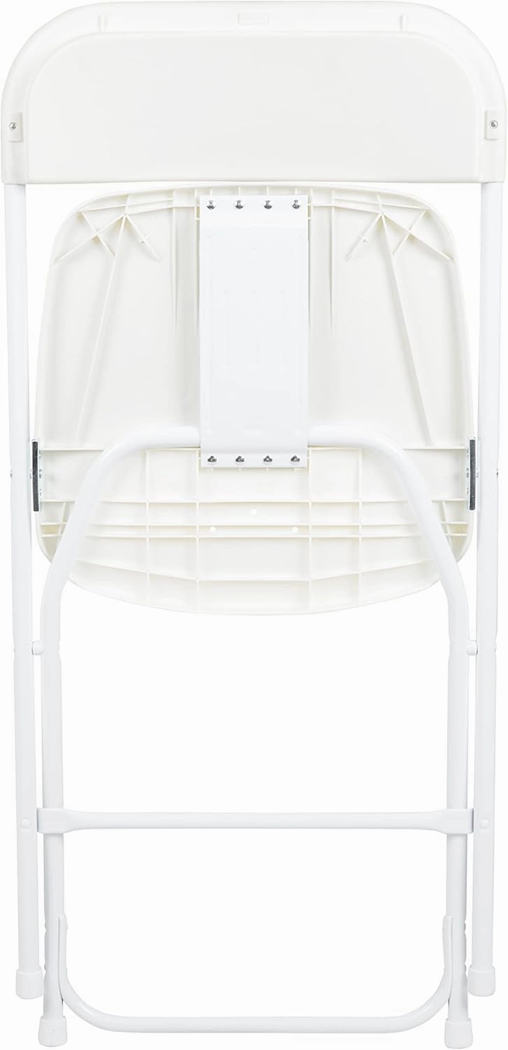 Flash Furniture Hercules Series Plastic Folding Chairs for Parties and Weddings, Stackable Commercial Event Seats with 650-lb. Static Weight Capacity, Set of 6, White