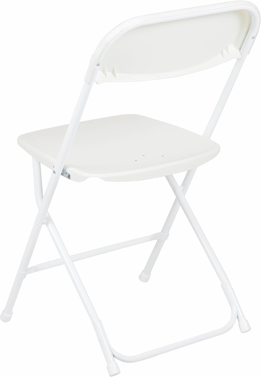 Flash Furniture Hercules Series Plastic Folding Chairs for Parties and Weddings, Stackable Commercial Event Seats with 650-lb. Static Weight Capacity, Set of 6, White