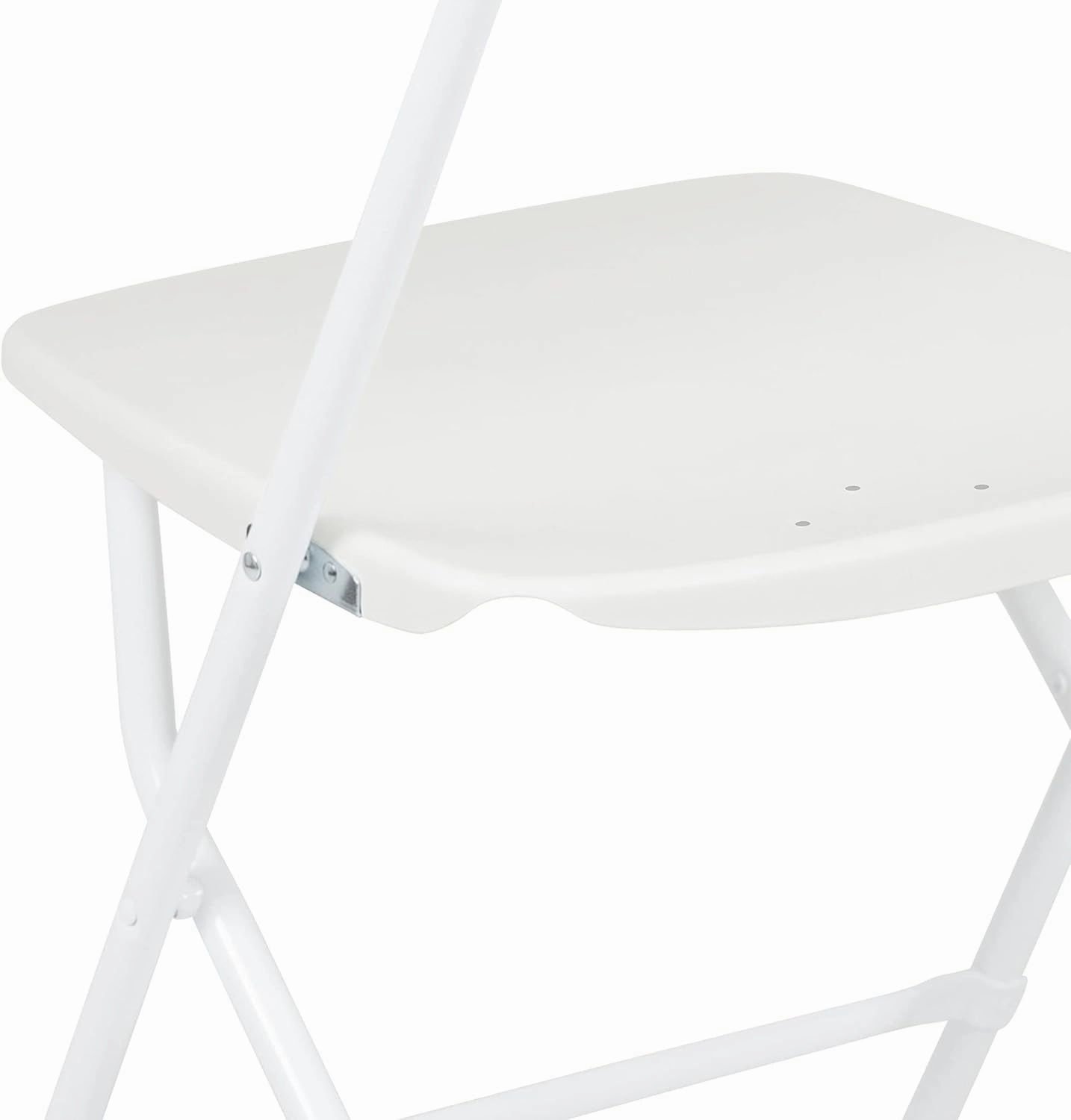 Flash Furniture Hercules Series Plastic Folding Chairs for Parties and Weddings, Stackable Commercial Event Seats with 650-lb. Static Weight Capacity, Set of 6, White