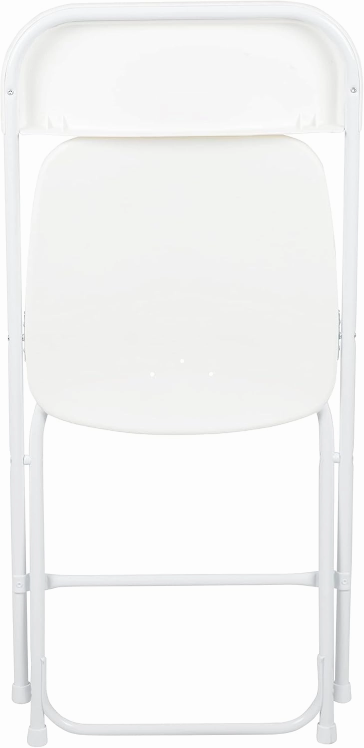 Flash Furniture Hercules Series Plastic Folding Chairs for Parties and Weddings, Stackable Commercial Event Seats with 650-lb. Static Weight Capacity, Set of 6, White