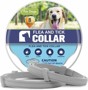 Flea Collar for Dogs, 8 Months Flea & Tick Collars for Dogs, Adjustable One Size Fits All 2 Count