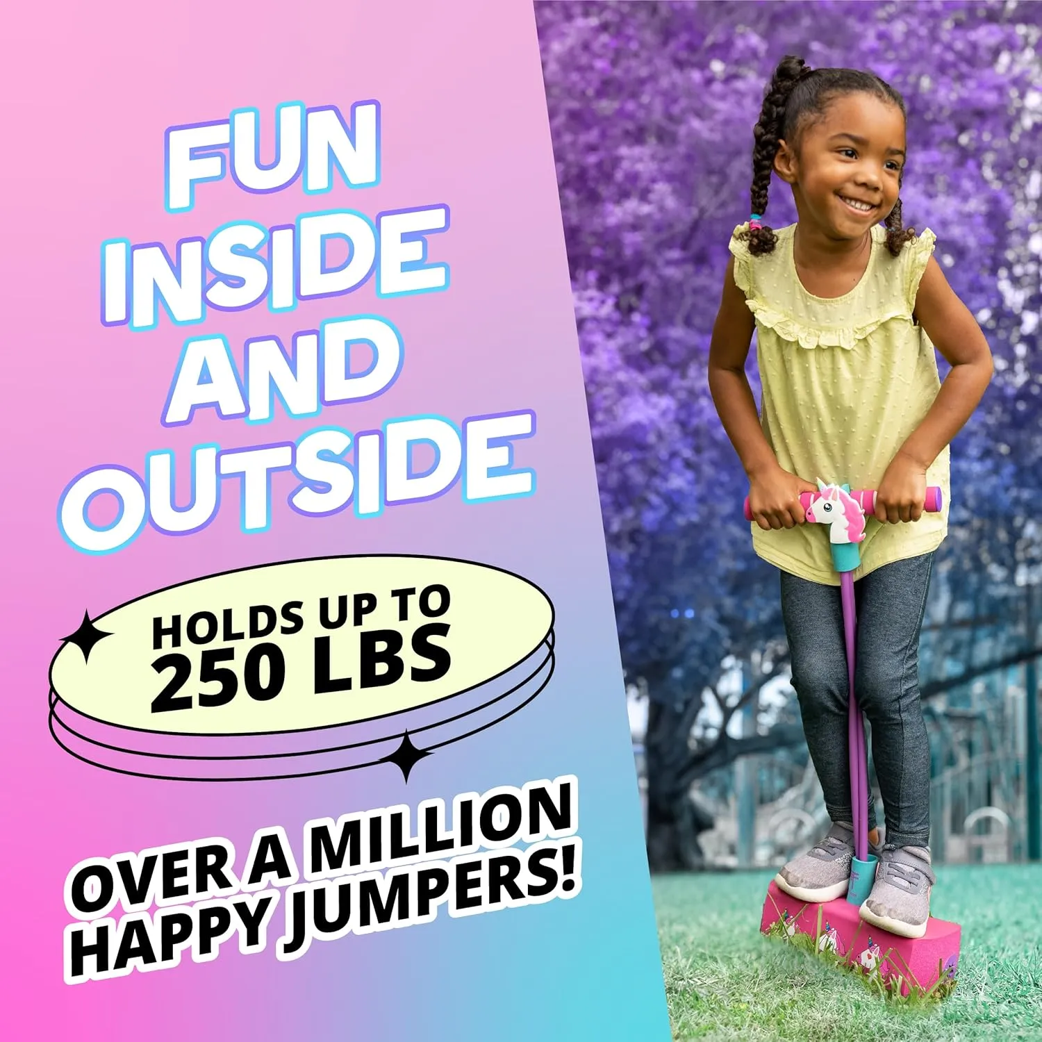 Flybar My First Foam Pogo Jumper for Kids Fun and Safe Pogo Stick for Toddlers, Durable Foam and Bungee Jumper for Ages 3 and up, Supports up to 250lbs
