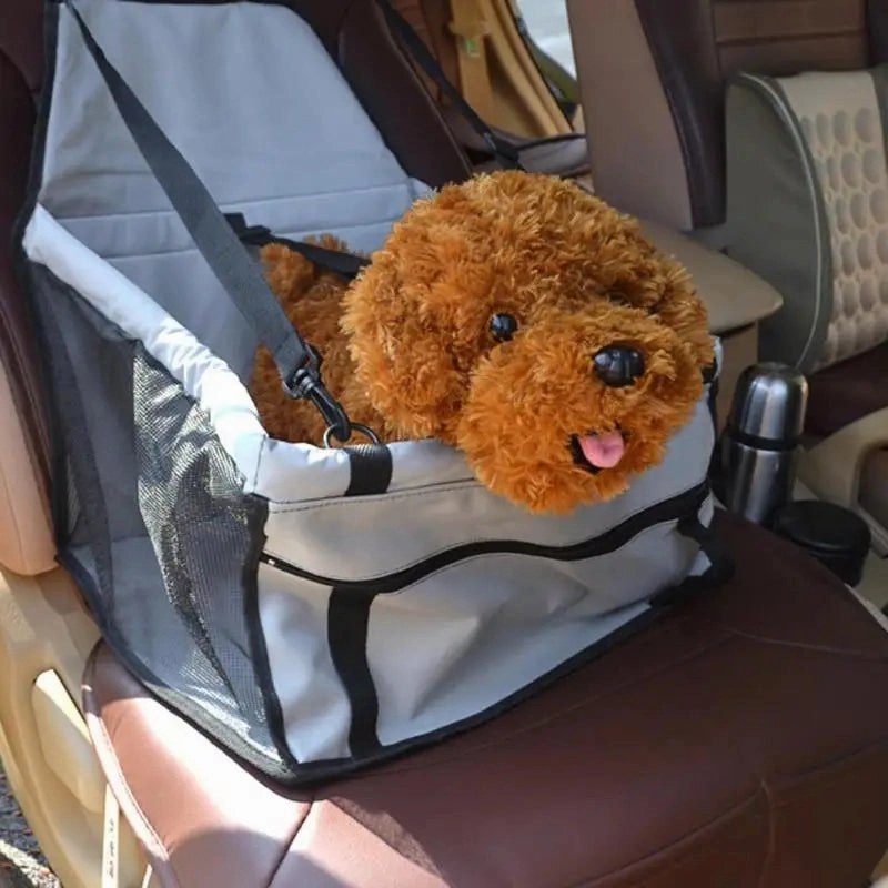 Folding Pet Dog Car Seat Carrier – Waterproof & Safe Travel Pad