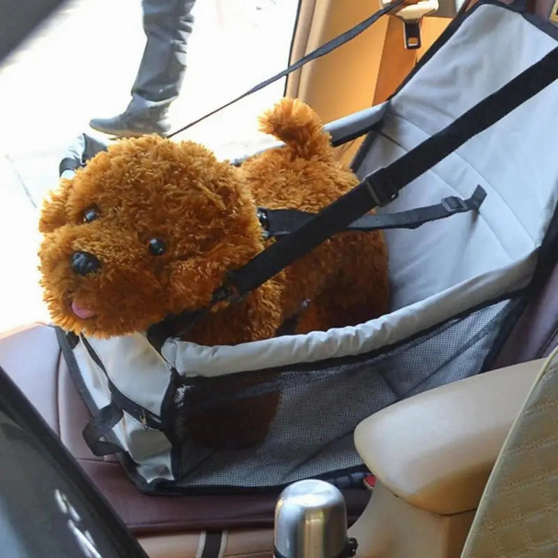 Folding Pet Dog Car Seat Carrier – Waterproof & Safe Travel Pad