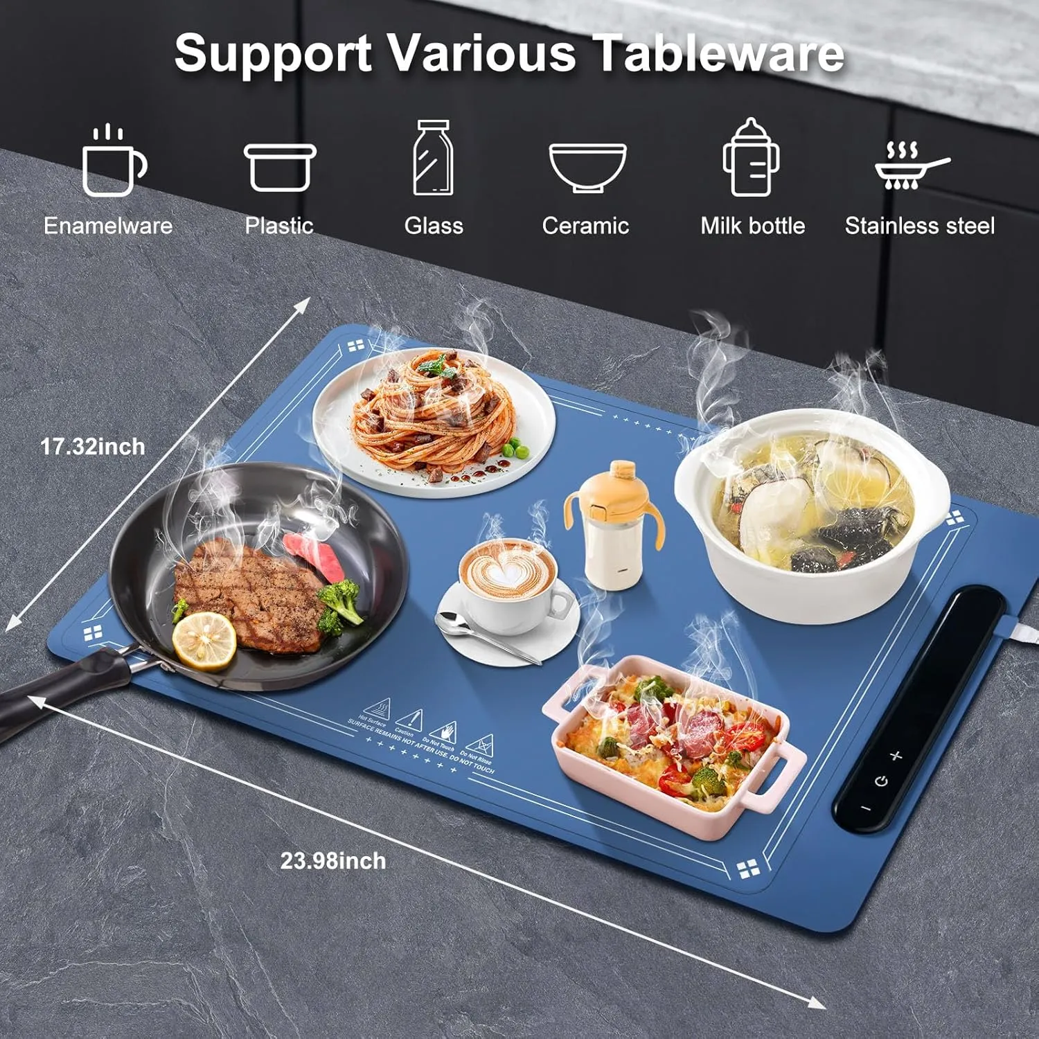 Food Warming Mat - Electric Warming Tray with 4 Temperature Settings,Full Surface Heating,Rollable & Portable,Versatile Food Warmers for Parties, Buffets, Gatherings