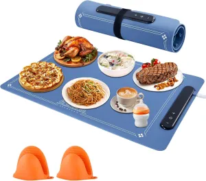 Food Warming Mat - Electric Warming Tray with 4 Temperature Settings,Full Surface Heating,Rollable & Portable,Versatile Food Warmers for Parties, Buffets, Gatherings