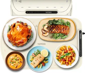 Food Warming Mat for Buffet, VEPOKA Food Warming Mats for Countertop, Silicone Heating Mat with 7 Temperature Levels& Auto Shut-Off, Food Warmers for Parties, Gatherings, Everyday Use