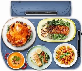 Food Warming Mat for Buffet, VEPOKA Food Warming Mats for Countertop, Silicone Heating Mat with 7 Temperature Levels& Auto Shut-Off, Food Warmers for Parties, Gatherings, Everyday Use