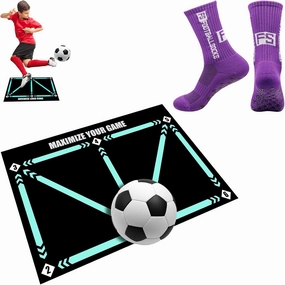 Football Footstep Training Mat, Soccer Training Mat, Soccer Train Mat for All Levels, Agility Footstep Training Mat, Non-Slip Silent Equipment for All Ages to Improve Speed, Strength and Coordination