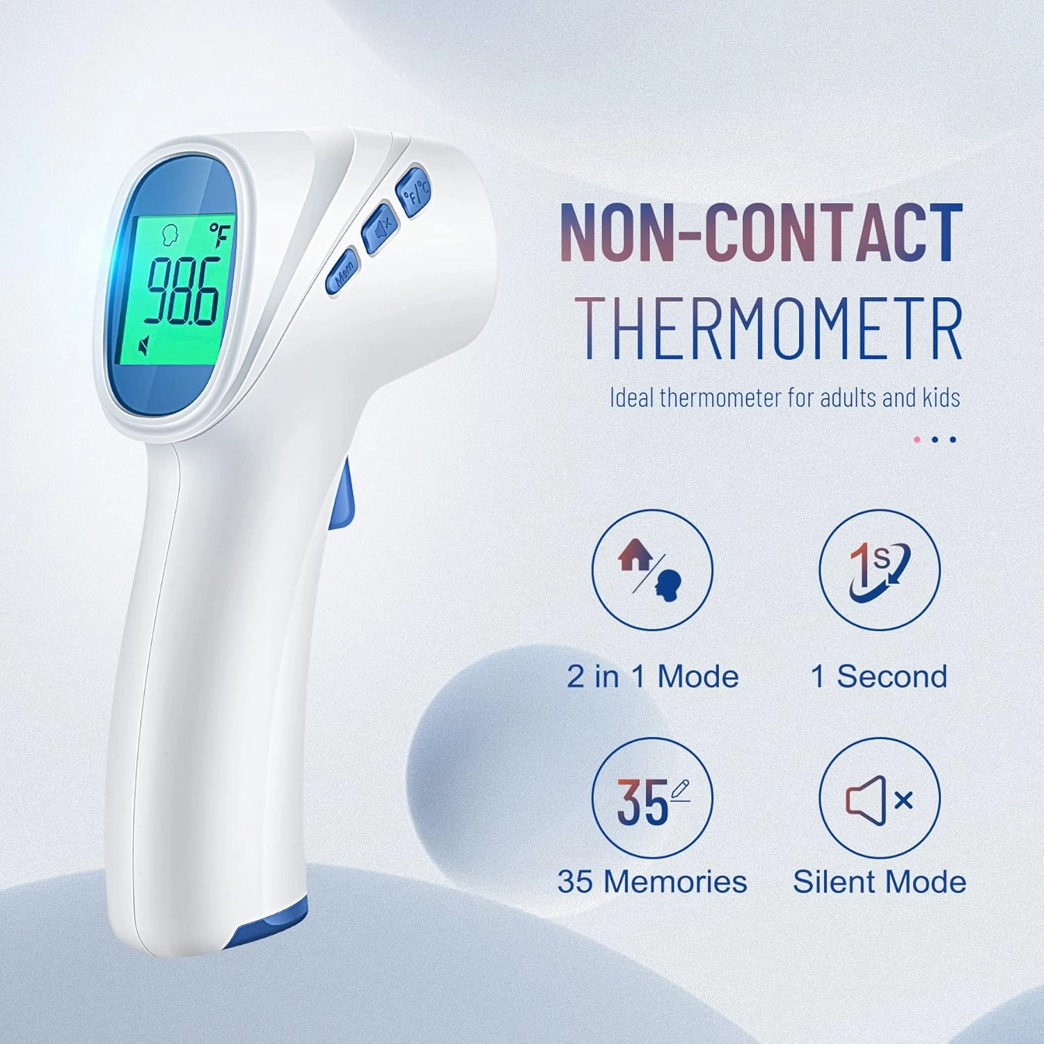 Forehead Thermometer for Adults and Kids, FSA HSA Eligible, Digital Temporal Thermometer with Fever Alarm, Fast Accurate Results, Home Medical & Nurse Essentials