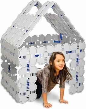 Fort Building Kit | Jumbo Blocks - Kids Building Toys | 90 Piece Set: Gray