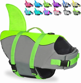 Fragralley Shark Dog Life Jacket, High Buoyancy with Tear-Resistant Nylon, Dog Float Vest for Swimming and Boating, Pet Life Preserver for Small Medium Large Dogs (PFD)