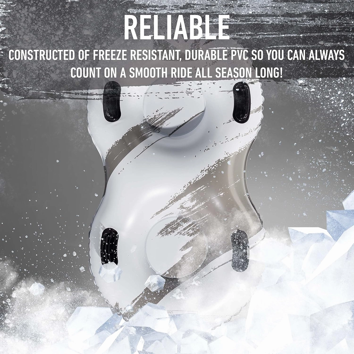 Franklin Sports Inflatable Snow Tubes   Sleds for Kids   Adults - Arctic Trails Single   Double Snow Inner Tubes   Sleds - Heavy Duty Inflatable PVC Sleds - Fun Winter Kids Toy for Snow Days