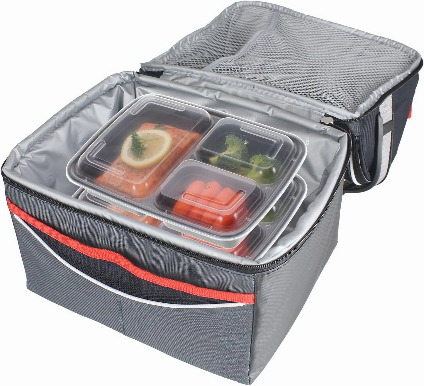 Freshware Meal Prep Containers [21 Pack] 3 Compartment with Lids, Food Storage Containers, Bento Box, BPA Free, Stackable, Microwave/Dishwasher/Freezer Safe (24 oz)
