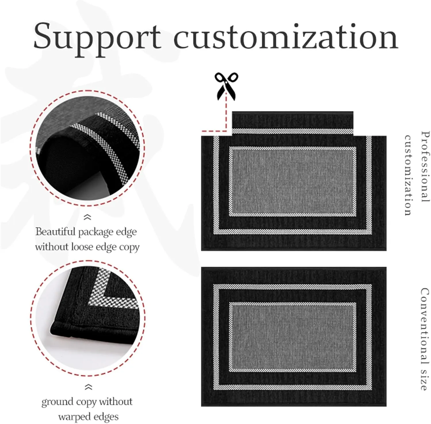 Front Door Mat Indoor Outdoor Entrance, Graphic Printing Low Profile Sturdy Natural Rubber Indoor Doormat, Waterproof All-Season, All-Weather Easy Clean Patio Porch Entryway Mat Black 36"x24"