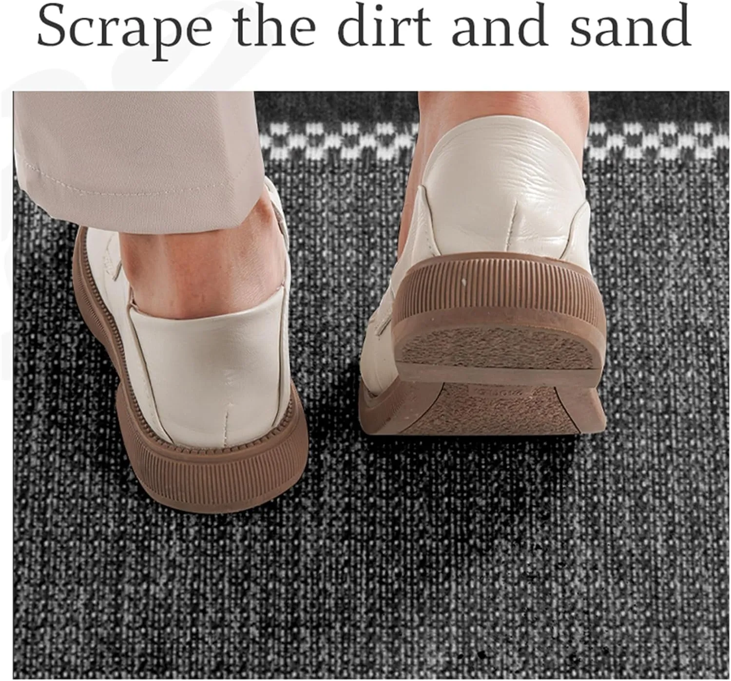 Front Door Mat Indoor Outdoor Entrance, Graphic Printing Low Profile Sturdy Natural Rubber Indoor Doormat, Waterproof All-Season, All-Weather Easy Clean Patio Porch Entryway Mat Black 36"x24"