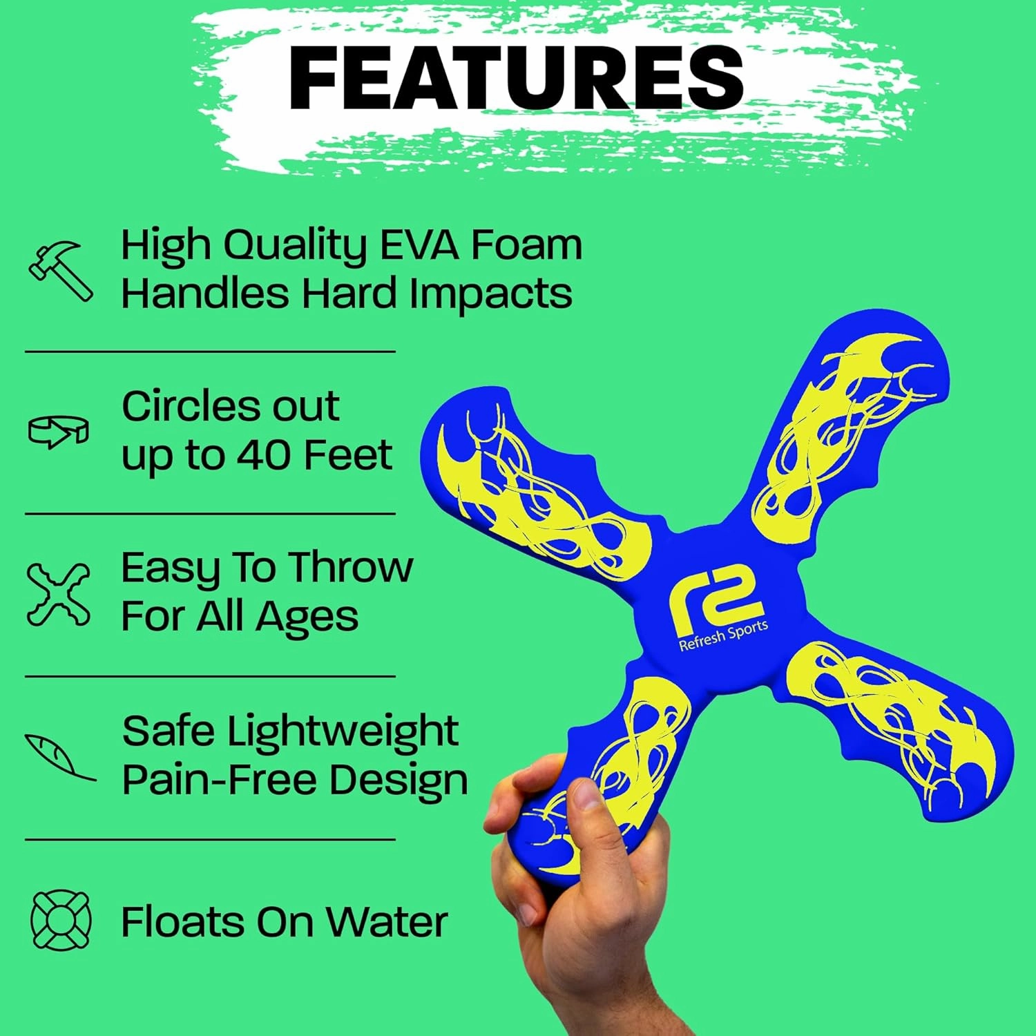 Fun Boomerang - Kids Outdoor Flying Disc Game - Soft & Easy to Use - Birthday Gifts for Boys & Girls All Ages - Best Boy Gifts for 6 7 8 9 10 Year Old Boys   2025 Top Toys for Age 8-12 Boy Gift Ideas