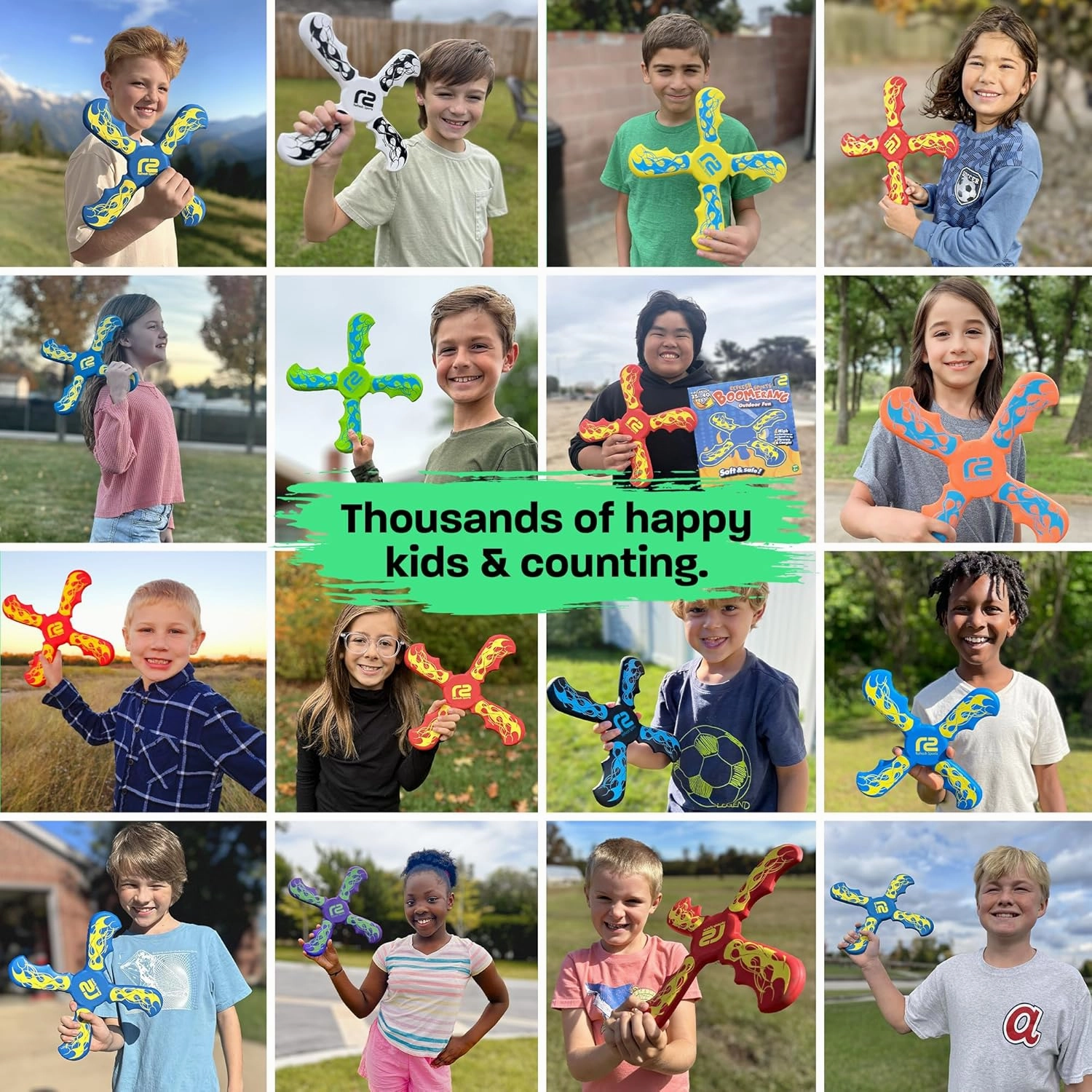 Fun Boomerang - Kids Outdoor Flying Disc Game - Soft & Easy to Use - Birthday Gifts for Boys & Girls All Ages - Best Boy Gifts for 6 7 8 9 10 Year Old Boys   2025 Top Toys for Age 8-12 Boy Gift Ideas