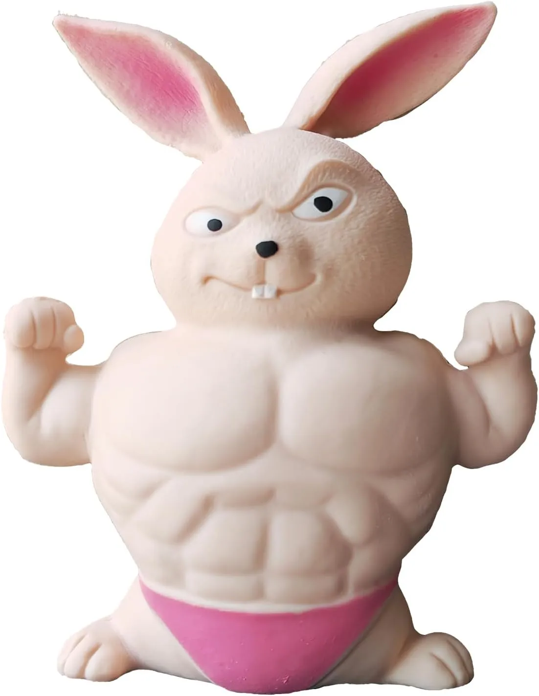 Funny Squishy Bunny Toys, Squeeze Rabbit Toy, Stretchy and Squishy Bunny Toy , Pink Muscle Animal Figure Toys for Kids and Adults, Sensory Stress Relief Toy for Children and Adults.
