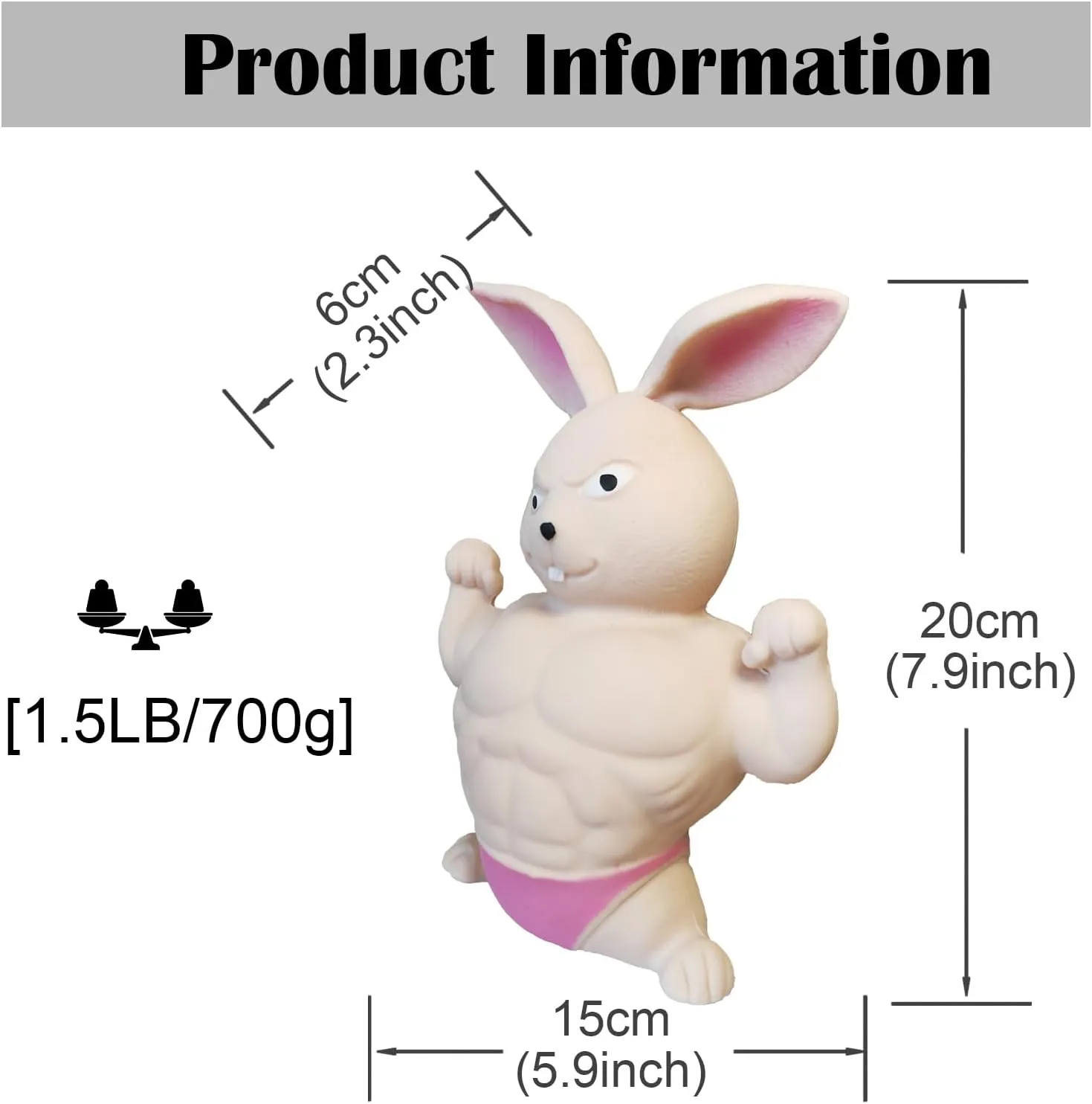Funny Squishy Bunny Toys, Squeeze Rabbit Toy, Stretchy and Squishy Bunny Toy , Pink Muscle Animal Figure Toys for Kids and Adults, Sensory Stress Relief Toy for Children and Adults.