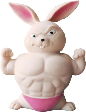 Funny Squishy Bunny Toys, Squeeze Rabbit Toy, Stretchy and Squishy Bunny Toy , Pink Muscle Animal Figure Toys for Kids and Adults, Sensory Stress Relief Toy for Children and Adults.