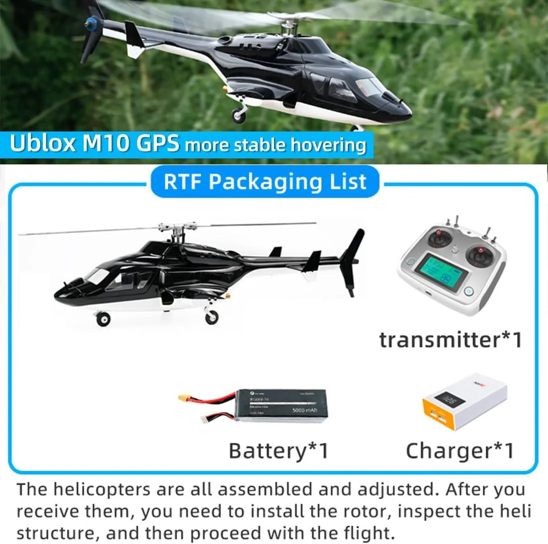 FW450L Remote Control Helicopter, Ultra-high Simulated RC Helicopter, 450-Class 2.4G 6CH RC Electric Airplane Model, RC Flying Helicopte for Adults - RTF