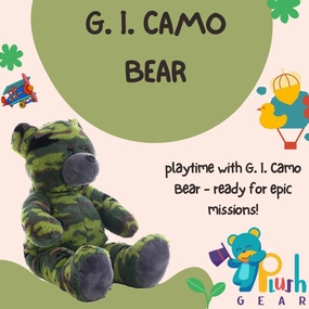 G.I. Camo Bear 16 inch Plush Military Camouflage Teddy – Soft Stuffed Animal Toy, Durable Camouflage Bear Perfect for Outdoor Adventures, Collectors, and Gift Giving