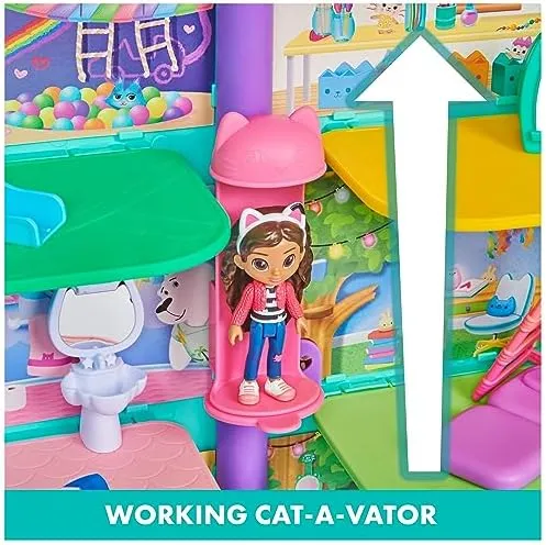 Gabby’s Dollhouse, Purrfect Dollhouse with 15 Pieces including Toy Figures, Furniture, Accessories and Sounds, Kids Toys for Ages 3 and up