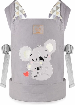 GAGAKU Doll Carrier for Kids Toy Baby Carrier Reborn Doll Carrier with Adjustable Straps for Stuffed Animal American Girl Doll Bitty Baby Doll Accessories - Gray - Embroidered Koala (GGKDC1705)