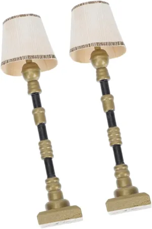 Garneck 3sets 2pcs Miniature Floor Lamp Models Dollhouse Accessory for Mini House Decor Safe Mini Lamp Ornament for Charming Interior Details 2pcs*3