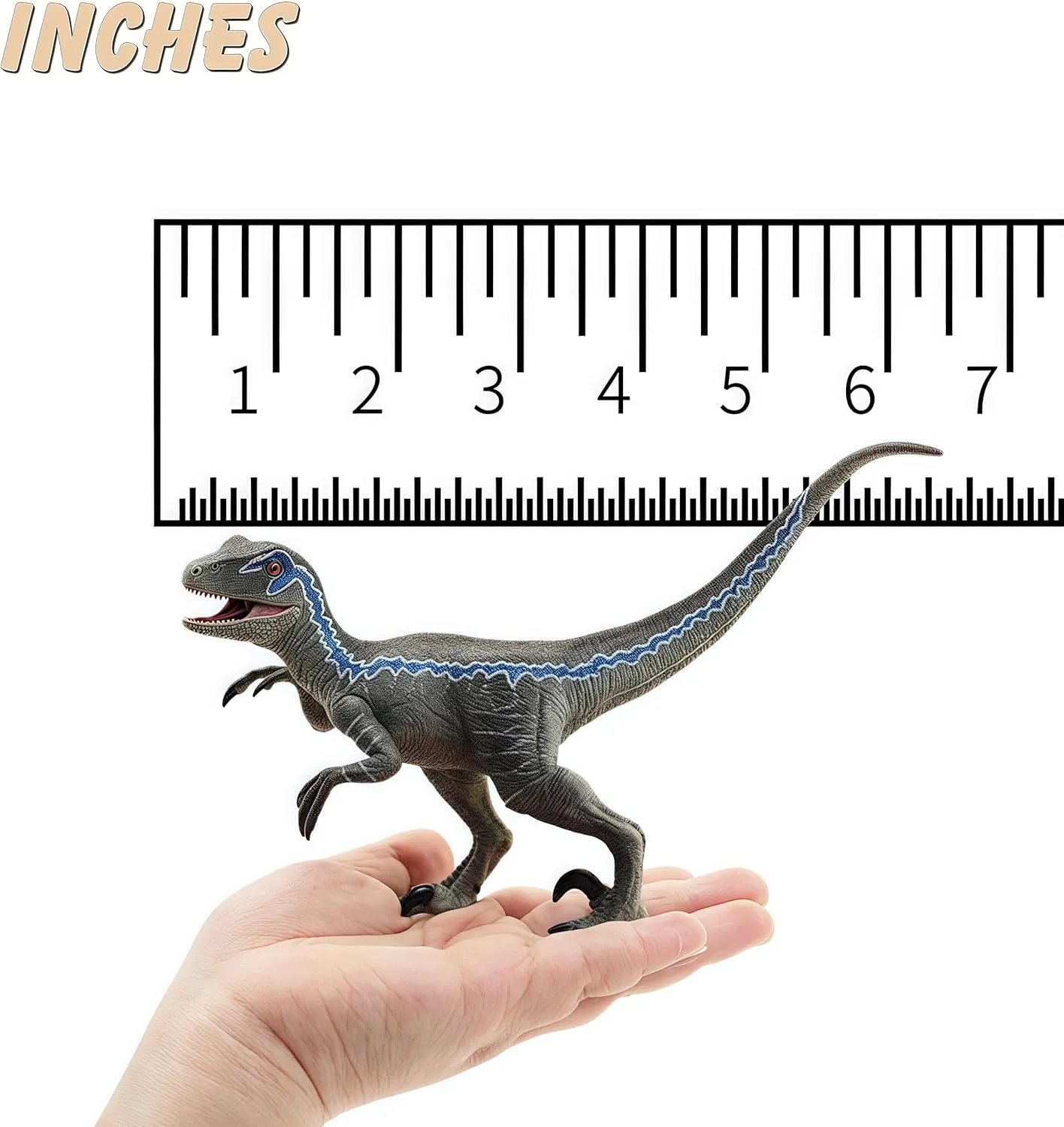Gemini&Genius Velociraptor Dinosaur Toy for Kids, Raptor Dinosaur Toy Figure with Moveable Jaw and Hands, Realistic and Solid Velociraptor Gift Box, Play, Display, Collection for Kids and Dino Lovers